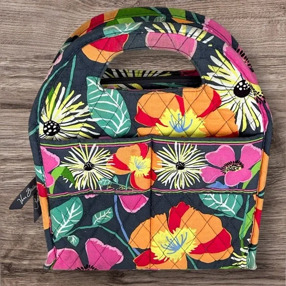 Vera Bradley Jazzy Blooms Insulated Lunch Box Bag Vibrant Floral Lunch Bunch - Picture 2 of 13